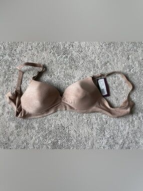 True & Co. light taupe seamless molded bra